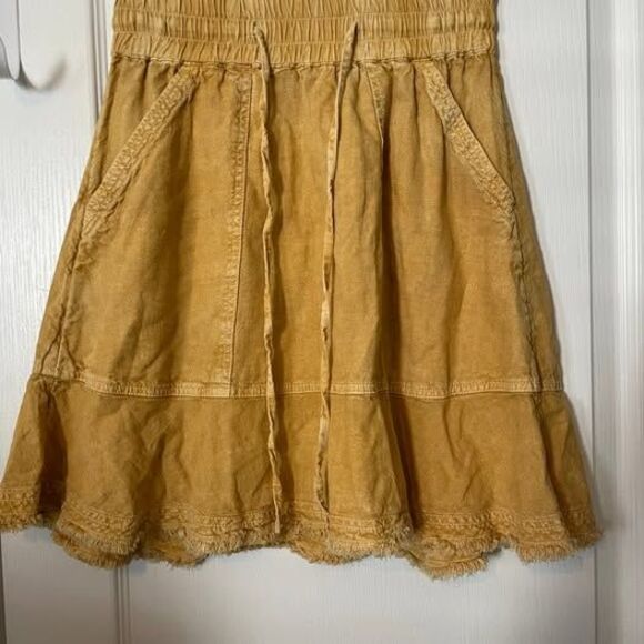 Anthropologie Dresses & Skirts - Anthropologie Pilcro linen blend Flounced Skirt XS Yellow Mustard